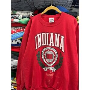 Vintage 90s Tultex Indiana University Hoosiers Sweatshirt Red XL Made in USA 90s